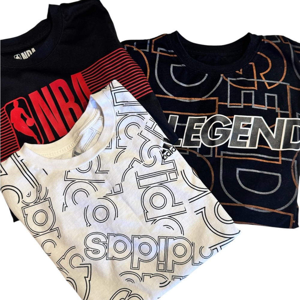 Boys/ Kids Graphic Tees - Black, White, Red. Set Of 3.